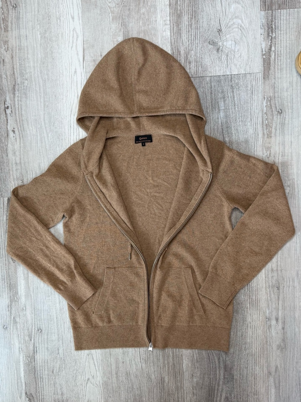 Quince Mongolian Cashmere Full-Zip Hoodie Teak Women’s Size S - Picture 4 of 12